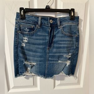 American Eagle High Rose Destructed Jean Skirt - Size 4